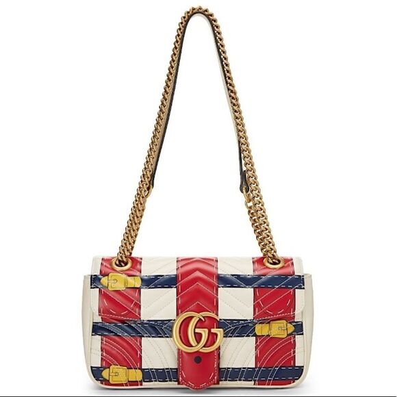 GUCCI TROMPE L'OEIL 'GG' MARMONT SHOULDER BAG - Picture 1 of 16